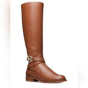 Michael Kors Women's Rory Hardware Strap Riding Boots 9.5 Wide Calf